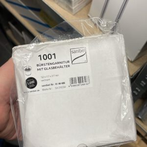 SANIBEL 1001-Bürstengarnitur A23 Bürste verchr. Einsatz Kristallglas satiniert