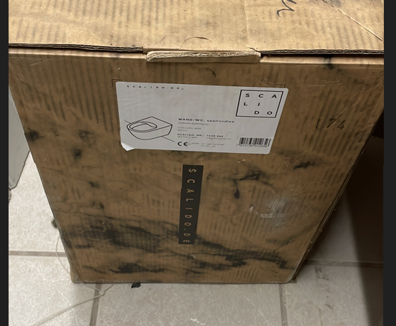 SCALIDO Wand-Tiefspül-WC spülrandlos Ausl. 540mm verdeckte Befestigung weiß